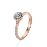 Pierścionek z różowego złota z diamentami